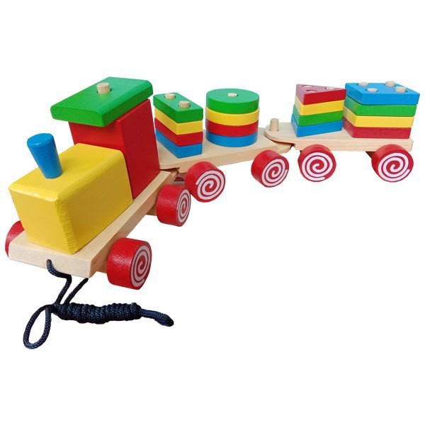 Rapid Toys Mainan Edukasi Kereta Balok Bentuk Geometri Full Collour Bisa COD