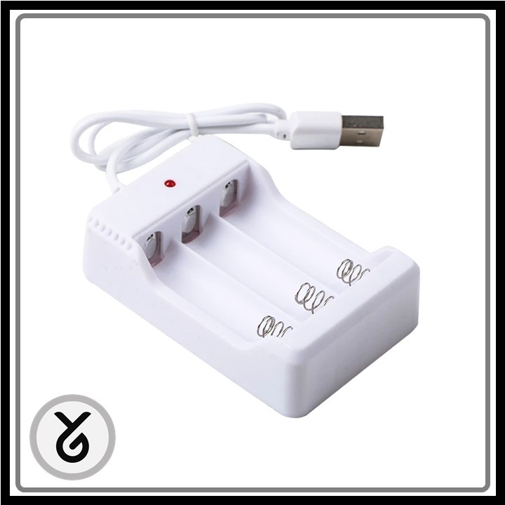 Charger Baterai AA/AAA 3 Slot Colokan USB