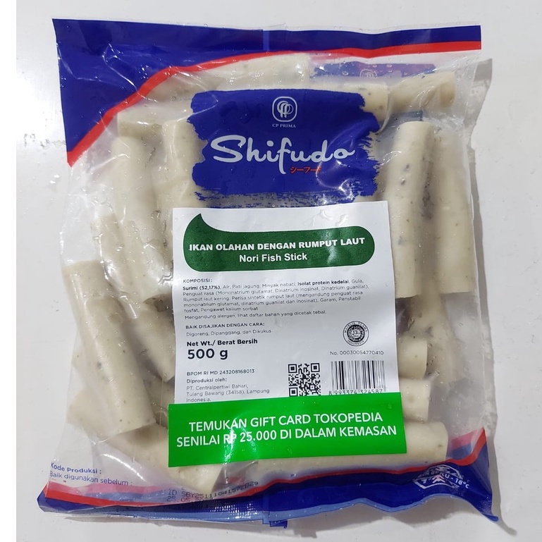 

SHIFUDO olahan ikan dengan rumpu laut ( nori fish stick ) 500gr