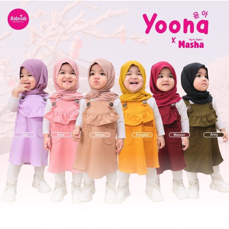 Babyjab Tunik Yoona Anak Perempuan - Baby jab Muslimah Cewek Usia 0 1 2 3 4 5 6 Tahun Lucu Adem Cantik