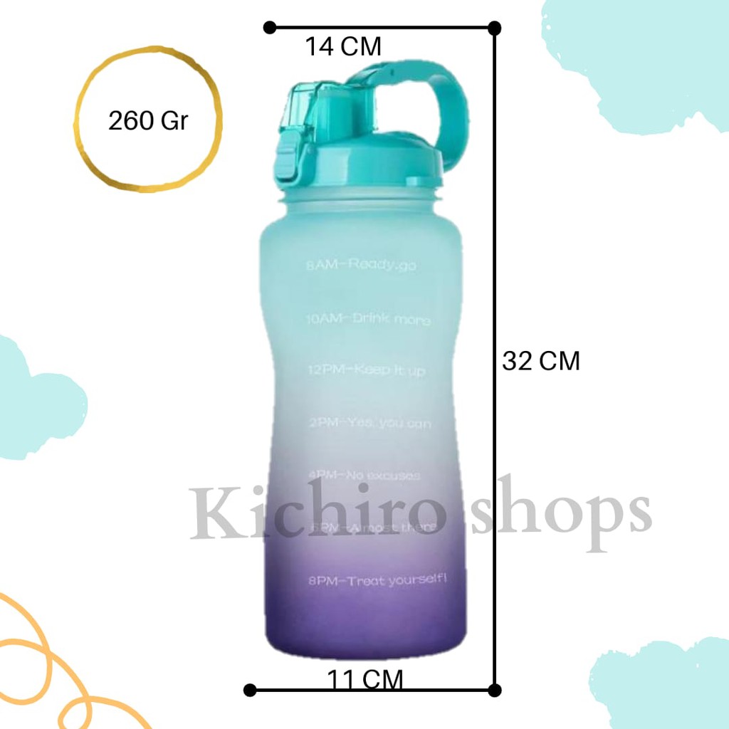 Botol Minum Motivasi Motivational Bottle Tritan 2lt - Kichiro Shops