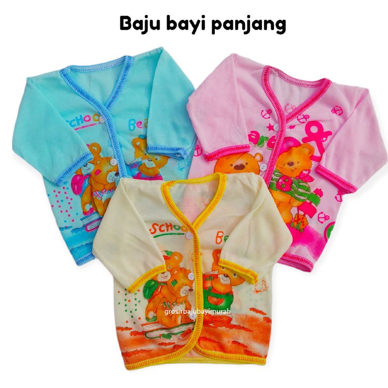 3 PCS baju bayi atasan DIO PELANGI lengan PANJANG  bayi baru lahir