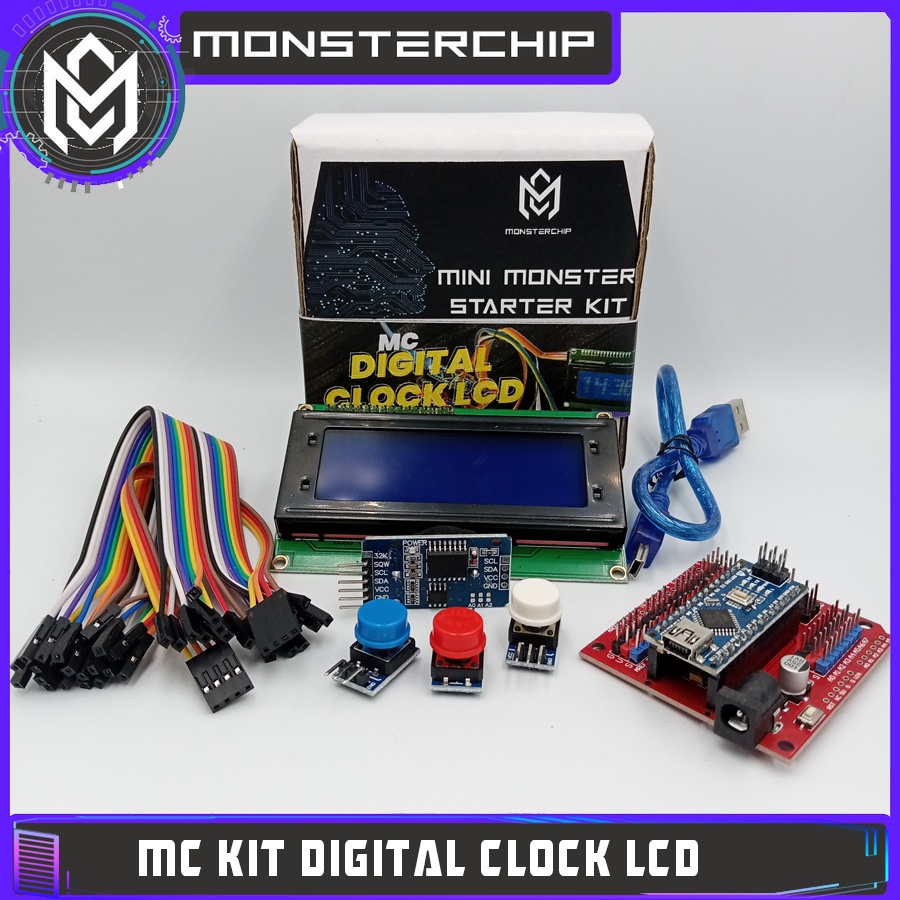 MC KIT DIGITAL CLOCK RTC DS3231 & LCD I2C DIY JAM DIGITAL ARDUINO