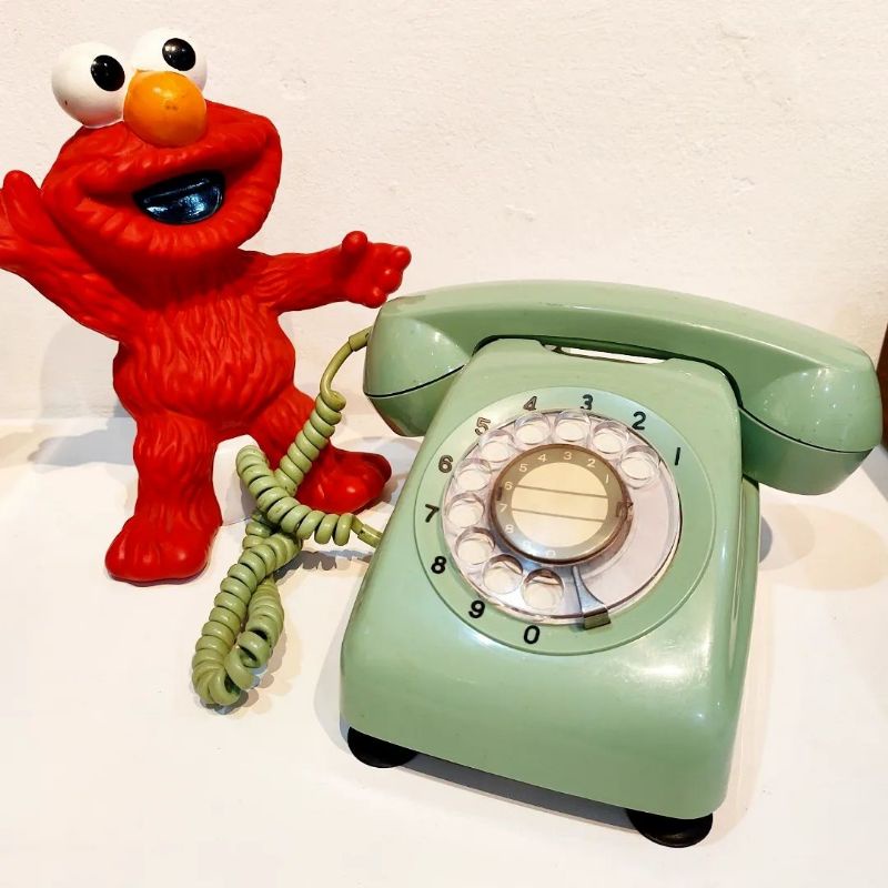 Telepon Putar Vintage // Telephone Telpon Vintage Retro Jadul hijau