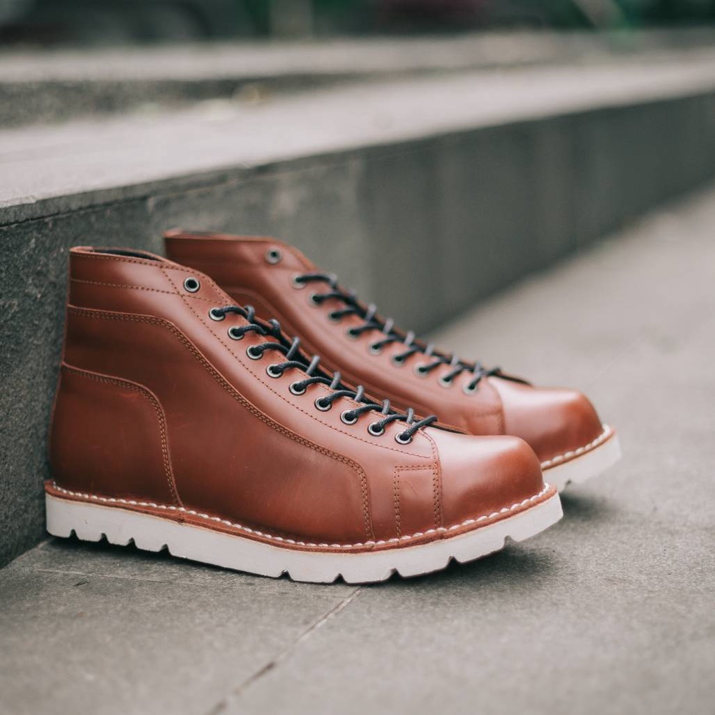 Sepatu Boots Kulit Asli - Vigos Monkey Brown