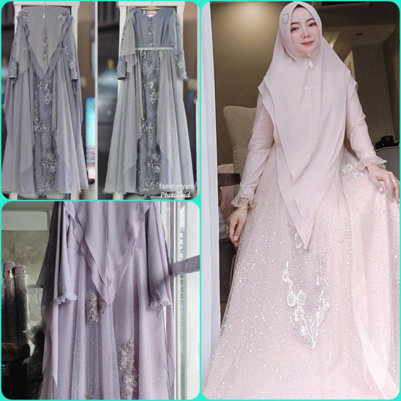 [FAESTA SYARI] GAMIS SYARI TERBARU / DRESS SET BROKAT MEWAH ORIGINAL"  LA REINE SET DAN ALENA SET " 