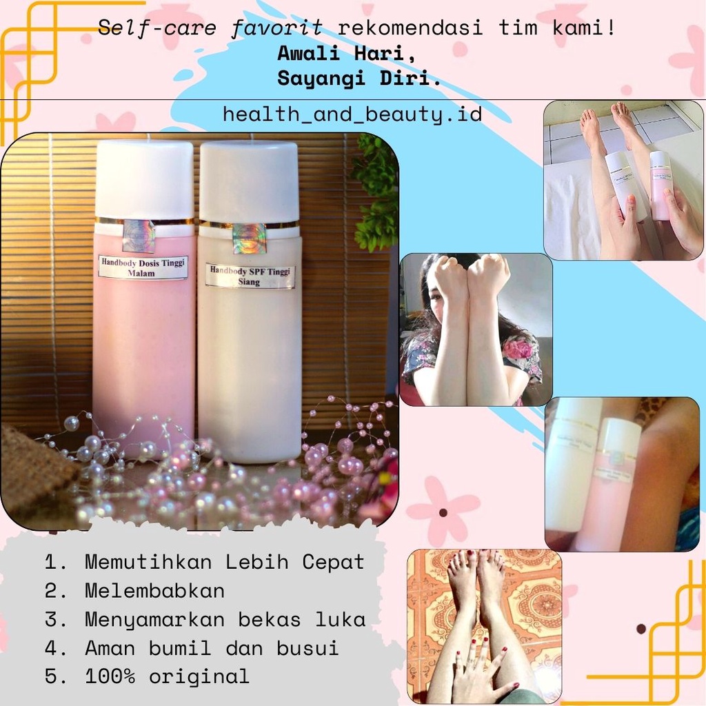 Handbody Lotion Hb dosting extra whitening super pemutih badan permanen ampuh pria wanita