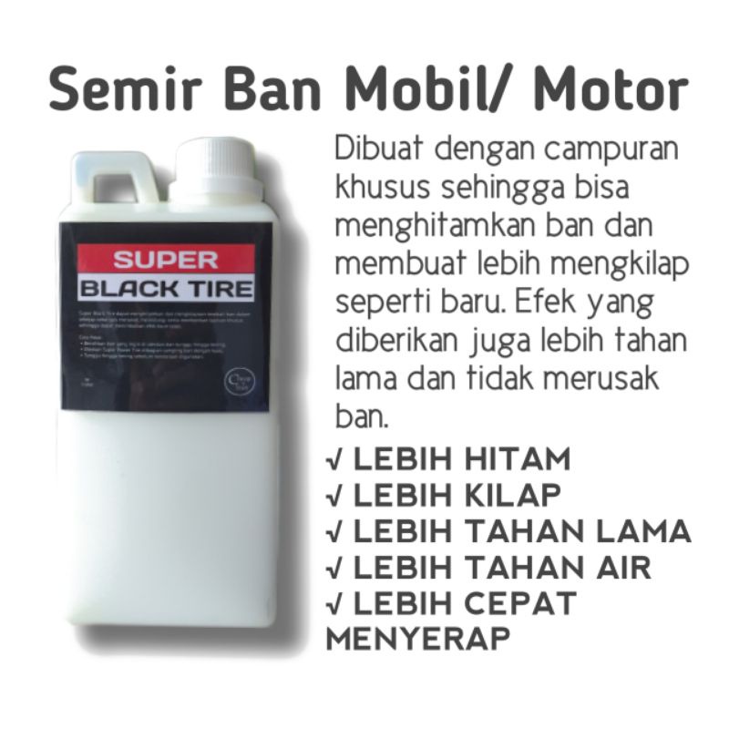 Shampoo dan Semir Ban Mobil Motor 1 Liter