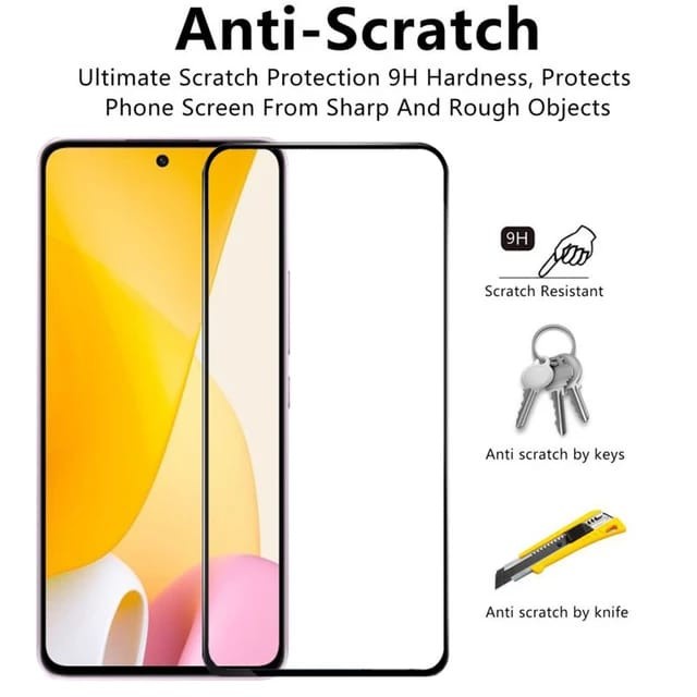 XIAOMI 12 LITE 5G / MI 11 LITE TEMPERED GLASS FULL COVER ANTI GORES KACA
