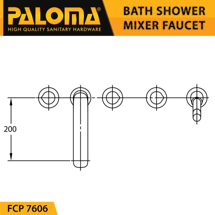 PALOMA FCP 7606 Keran Mixer Bathtub Shower Mandi Panas Dingin Kran Air