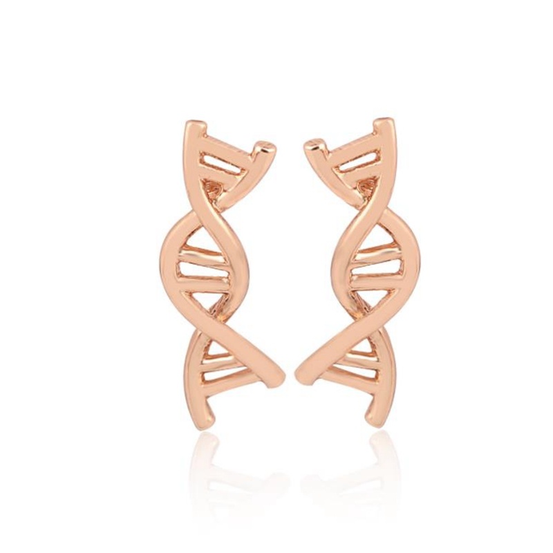 Anting Tusuk Gantung Wanita Desain Dna Spiral Ganda Untuk Hadiah