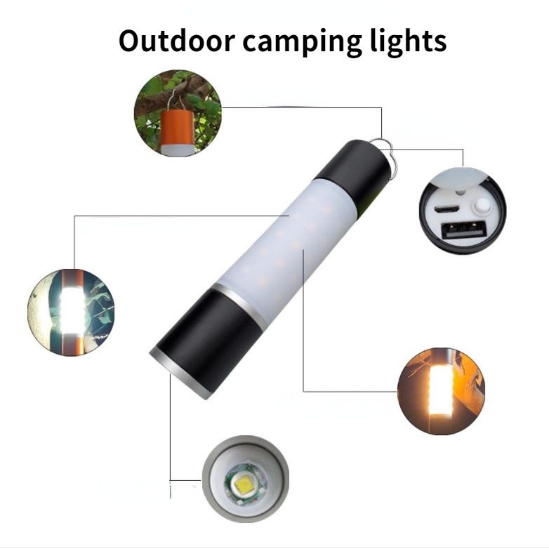 Penjualan Panas/Lampu Berkemah Pengisian USB Luar Ruangan/Lampu Petualangan Hemat Energi Yang Dapat Diredupkan/Lampu Malam Berkemah LED Yang Dapat Dibesarkecilkan Kreatif