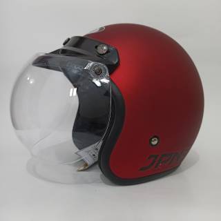 Helm bogo JPN Maroon dof set kaca cembung/datar | Shopee ...