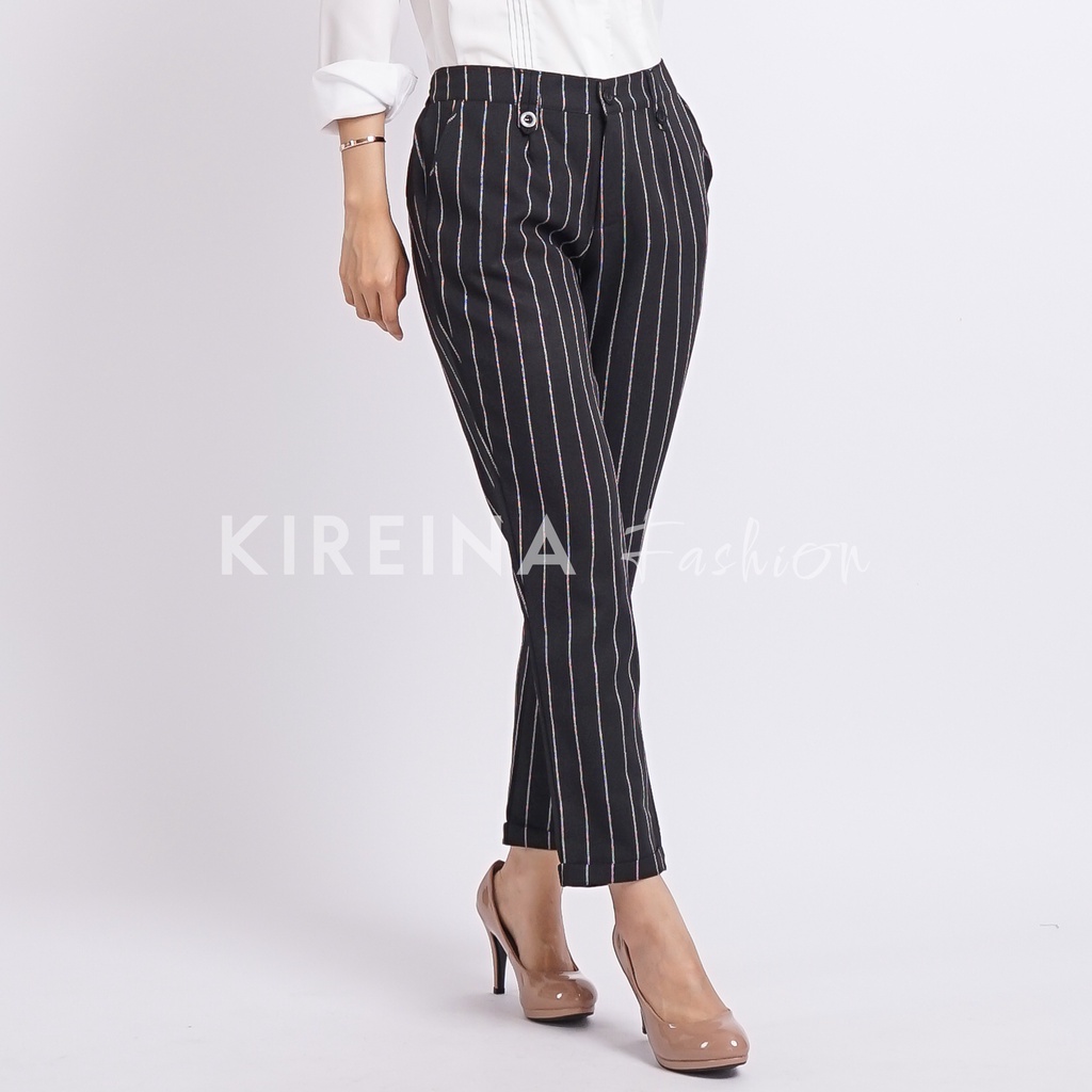 Celana Salur Wanita Celana Panjang Wanita Celana Kerja Wanita Baggy Pants Wanita | Kireina Fashion