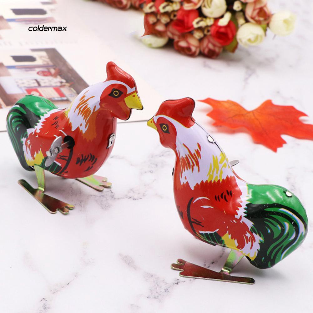CDMX Mainan Anak Desain Kartun Hewan Ayam Model Wind Up Clockwork Bisa Melompat Untuk Hadiah