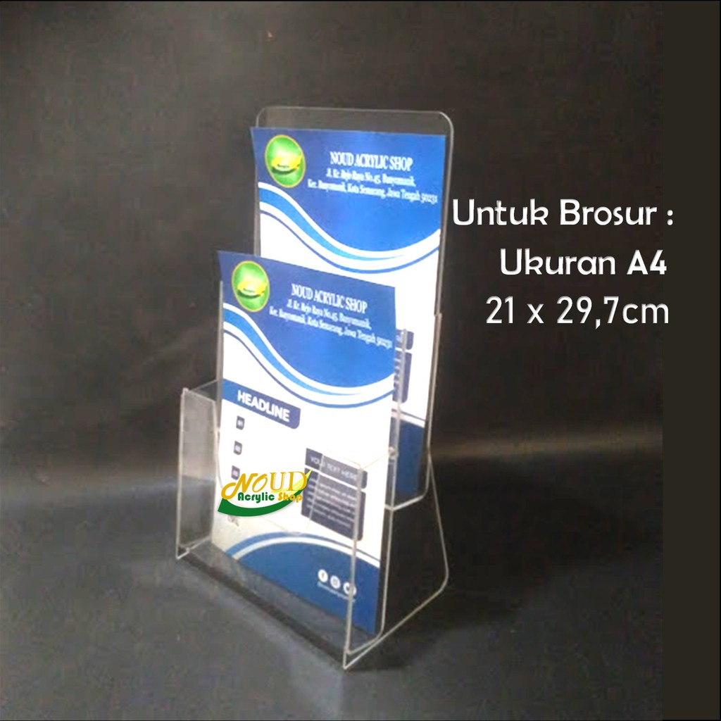  Tempat  brosur  Akrilik Acrylic standing leaflet 2 susun 