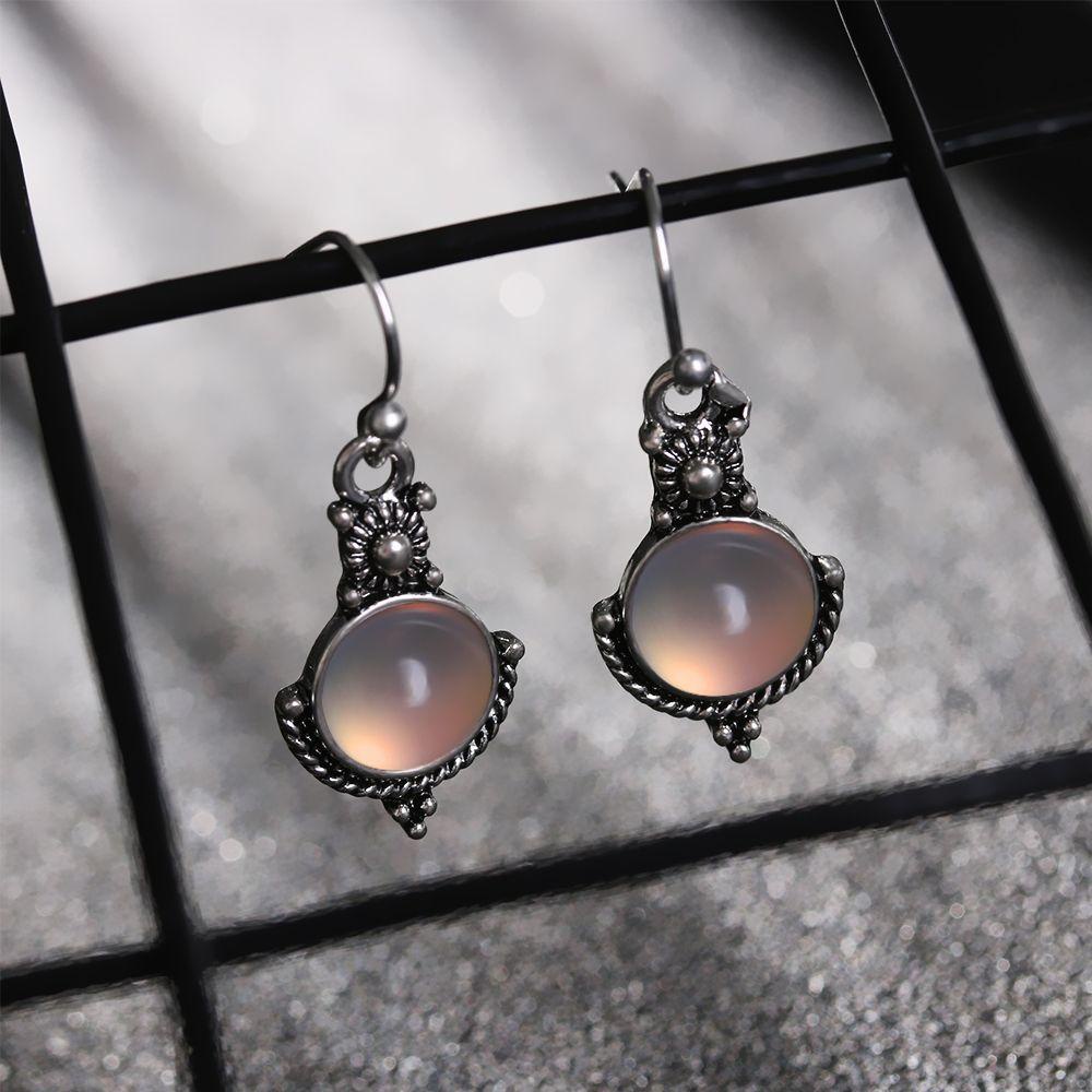 Preva Anting Juntai Anting Perhiasan Pengantin Hadiah Ulang Tahun Vintage Rainbow Moonstone