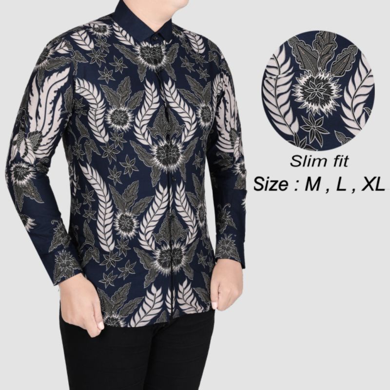 BAJU BATIK PRIA LENGAN PANJANG | KEMEJA PRIA SLIM FIT PREMIUM CD 39