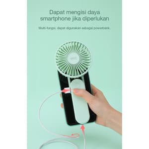 D_   Portable Kipas Mini Robot Rt-Bf11 Usb Mini Fan Powerbank 2000 Mah