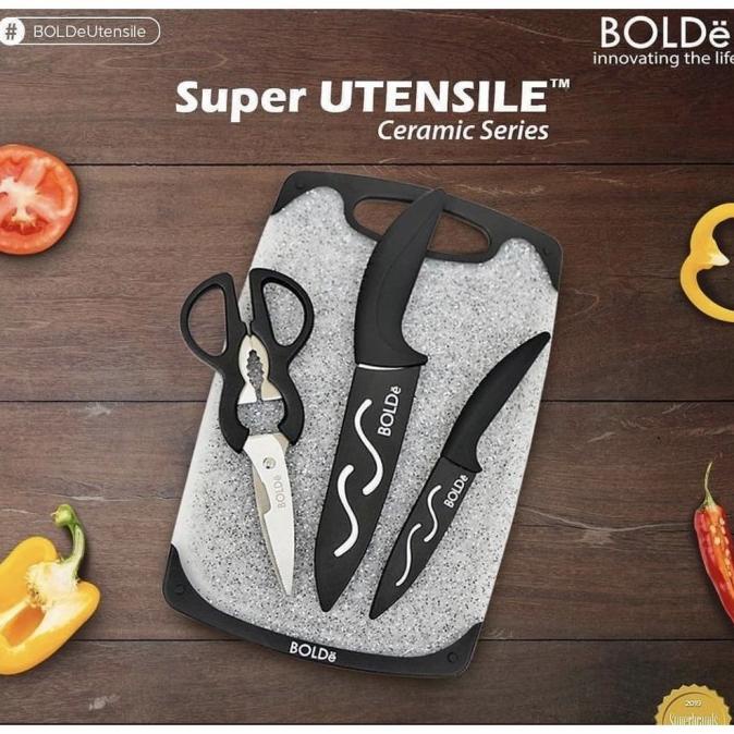 

Bolde Super Utensile Ceramic Cutting Board Set Pisau Talenan Gunting Lapakbrg2000