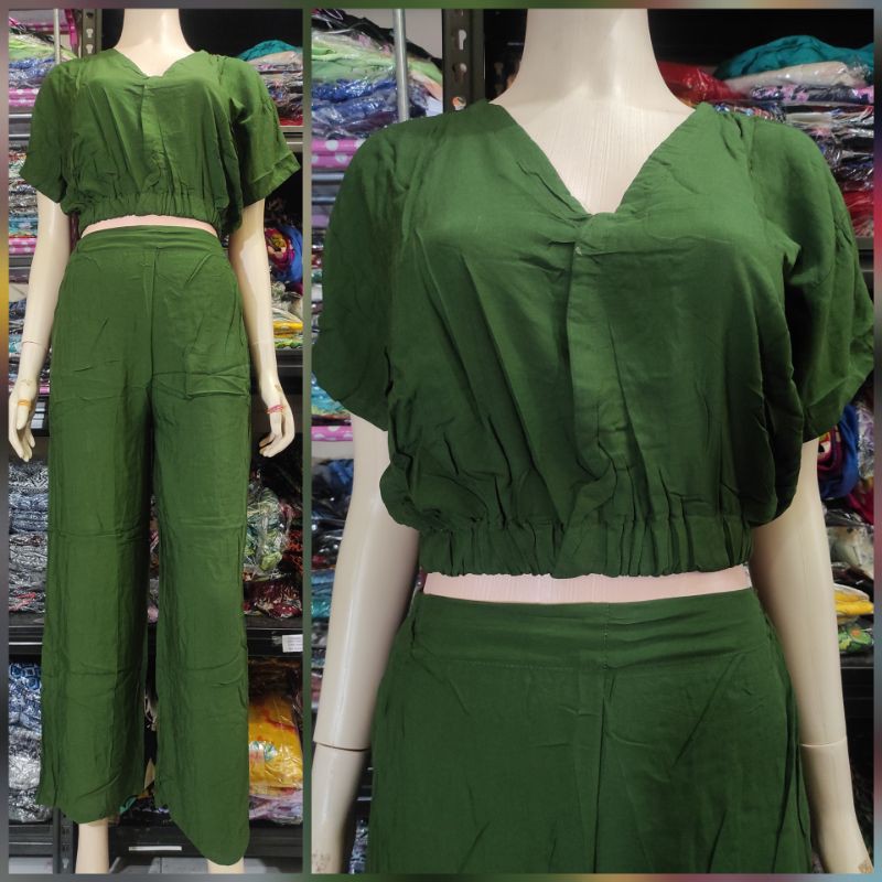 Setelan Bali Venus Polos crop Panjang