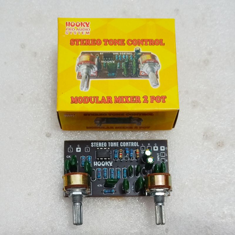 Stereo Tone Control Master Control Bass Treble Modular Mixer 2 Pot By HOOKY Pro Audio System