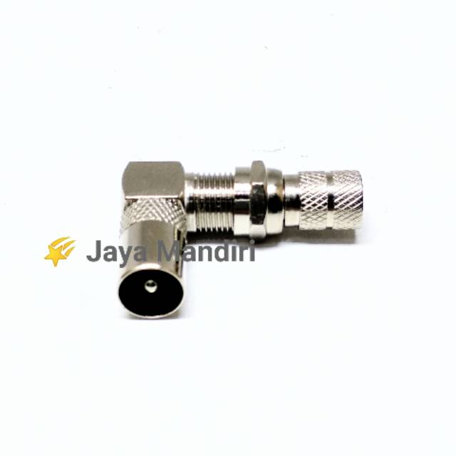 Connector Jack F to TV L Male Set / Jack TV L Drat Besi + Konektor Drat ( L Drat Set )