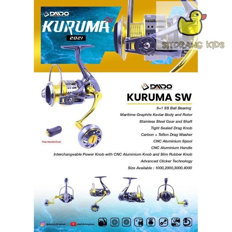 [Promo] Reel Daido Kuruma 1000 2000 3000 4000 Power Handle Biasa dan Salt Water