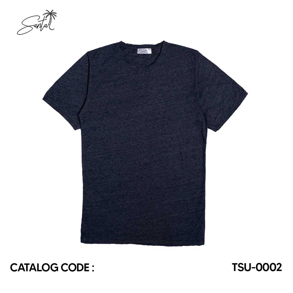 Santai T-shirt Basic Unfinished Twilight Blue Pria Wanita ( TSU-0002 )