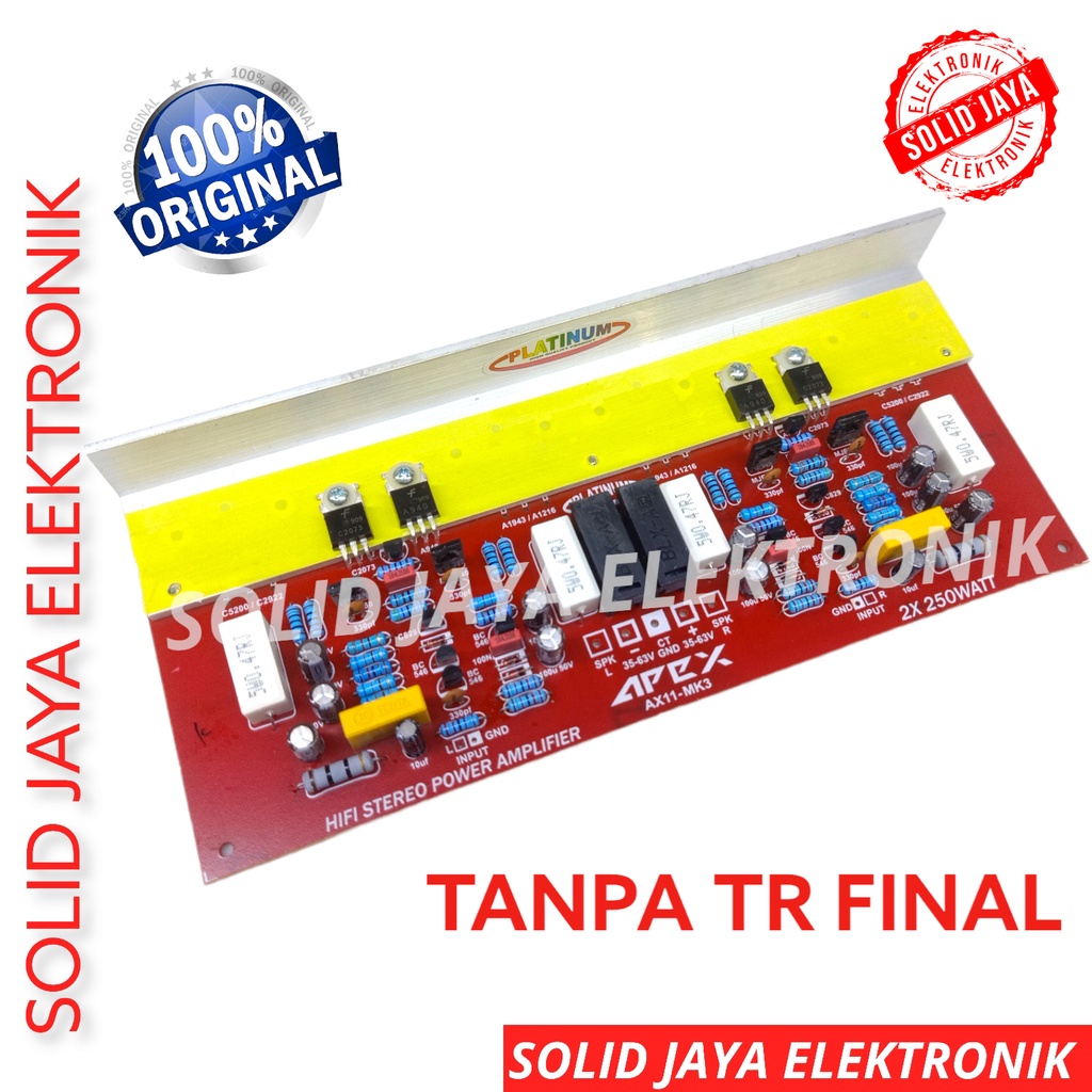 KIT POWER STEREO APEX AX11 MK3 500W MK-3 KIT HI FI STEREO POWER AMPLIFIER 500 WATT AX 11 AX-11 MK 3 AMPLI DRIVER PLUS TR TOSHIBA ASLI JAPAN ORI ORIGINAL DAN TANPA TANPA TR FINAL PLATINUM ASLI ORI ORIGINAL