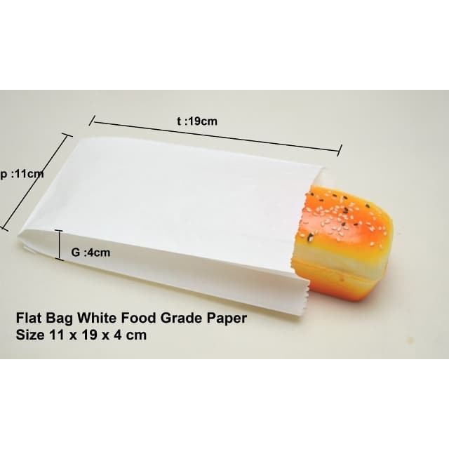 Kertas Bungkus Roti / Gorengan Paper bag Kantong Kertas Putih Roti / Donat / kue / gorengan