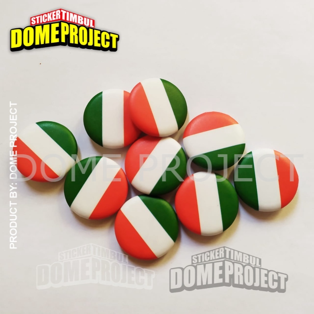 [PROMO BUY 3 GET 1] ITALY FLAG PIN PENITI 25MM BUTTON PIN AKSESORIES ROMPI AKSESORIES TAS