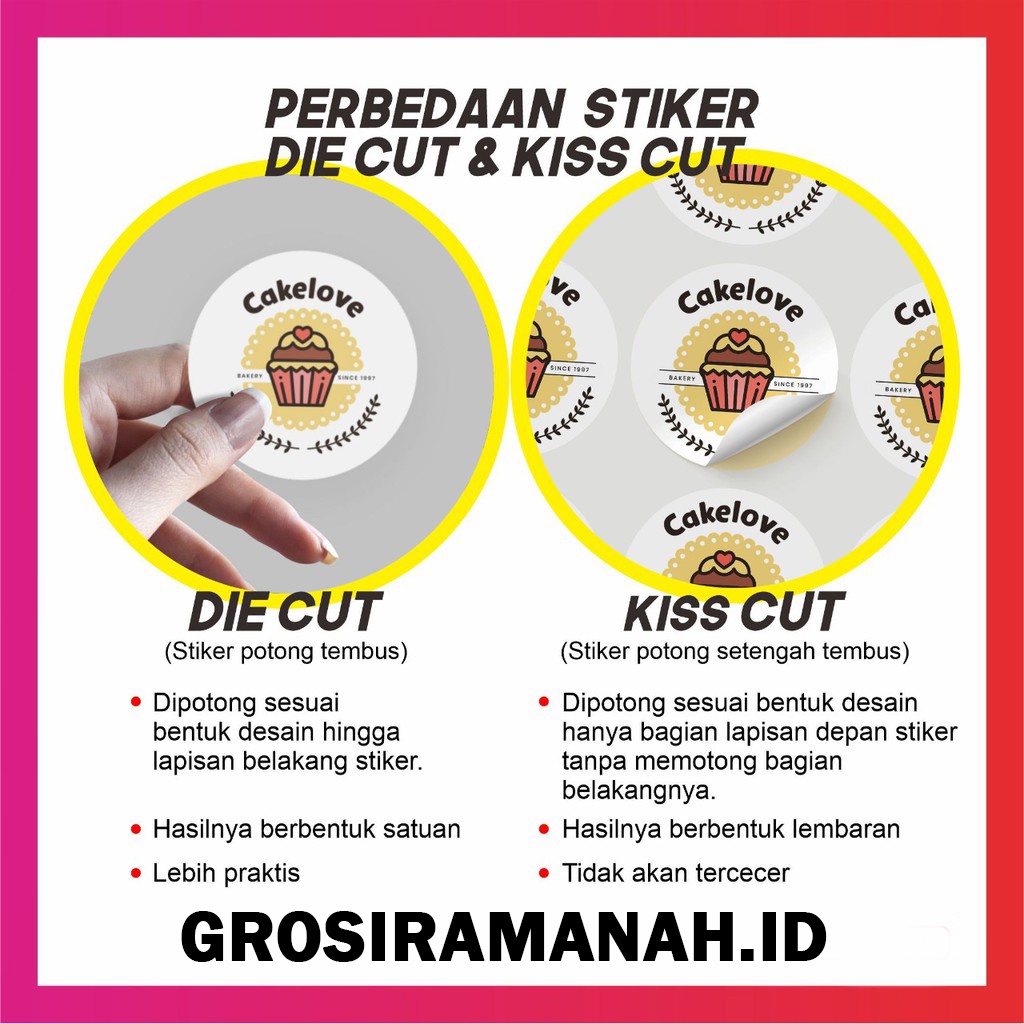 Stiker makanan minuman serba guna free cutting