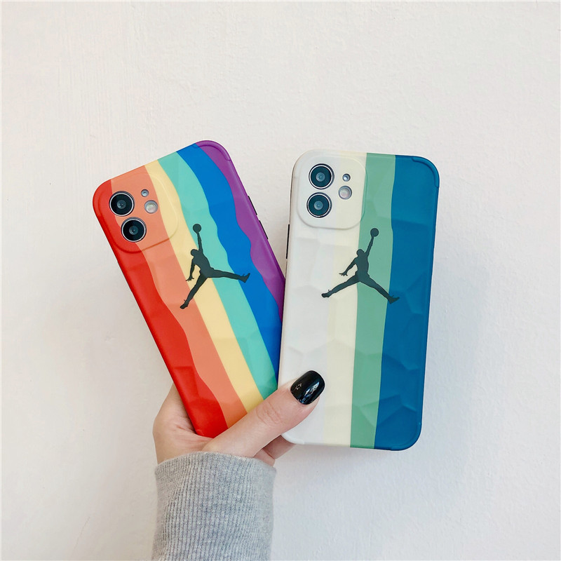 Casing Soft Case Silikon Warna Pelangi Untuk Iphone 11 Pro Max / Xs Max / Xr / 8 + / 7 + / 12 Pro Max