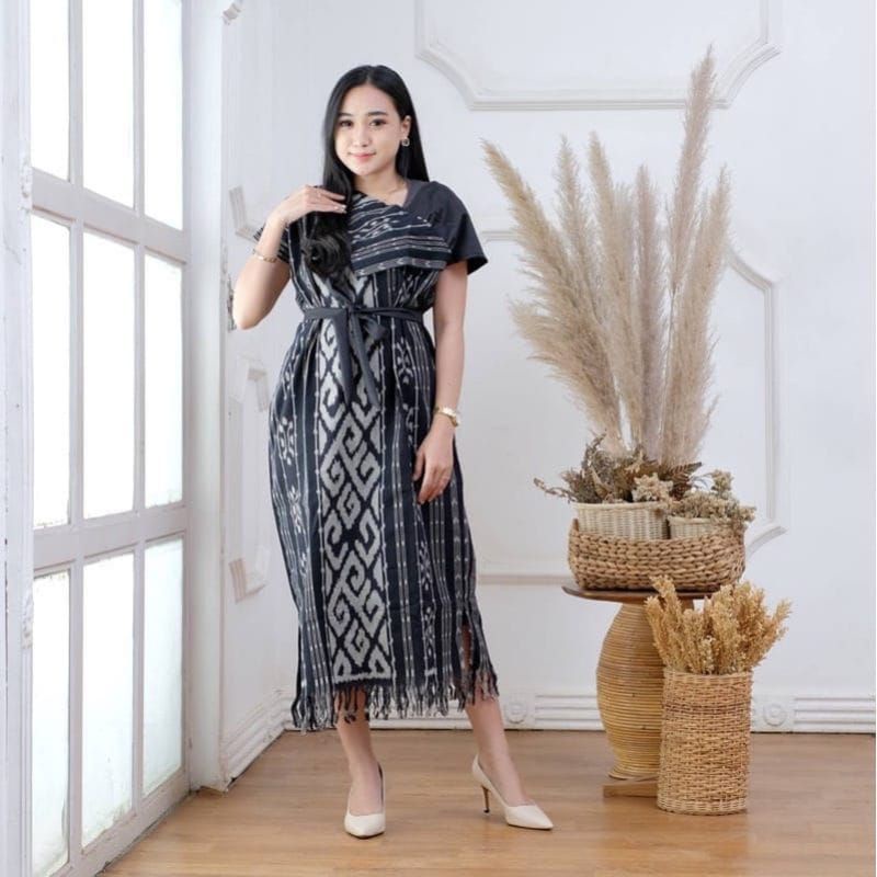 dress tenun aurora - baju tenun wanita kondangan pesta