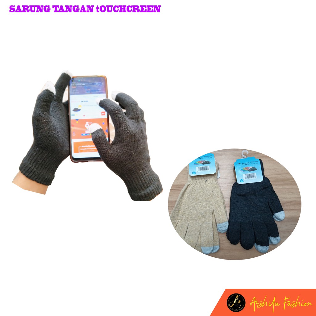 sarung tangan touch screen POLOS OJOL GOJEK GRAB / Sarung Tangan Rajut