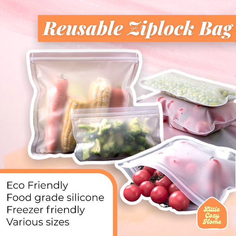 Plastik Kulkas Ziplock Silicone Penyimpanan / Reusable Ziplock Quality Material EVA Berbahan Tebal Menjaga Kulitas Makanan Segar Plastic