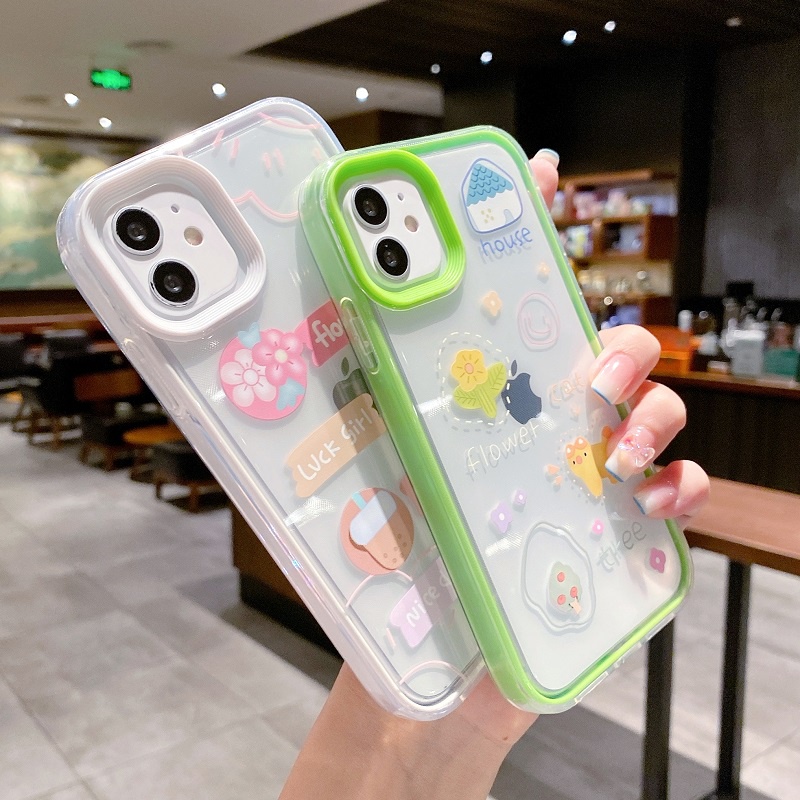 3 in 1 case Pelindung Anti Jatuh Motif Kartun Hewan Untuk iPhone 11 12 13 Pro MAX X XR XS MAX 7 8 Plus