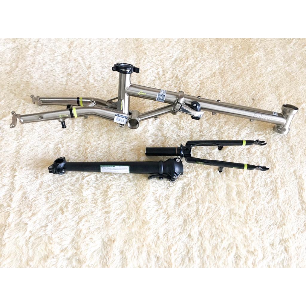 Frame Set dan Handlepost Fnhon Gust V brake Titanium Titan Campagne Gold VB Vbrake 16 inch plus HP