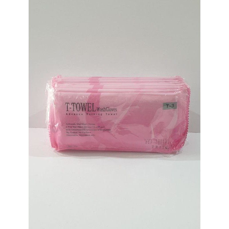 T Towel Wash Gloves Tissue isi 20 Pcs 15 x 25 Cm / Washlap Handuk Waslap