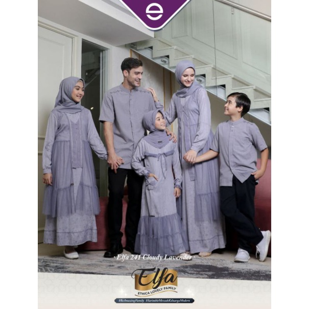 Elfa 251 cloudy lavender baju keluarga muslim ethica terbaru 2022 baju sarimbit muslim