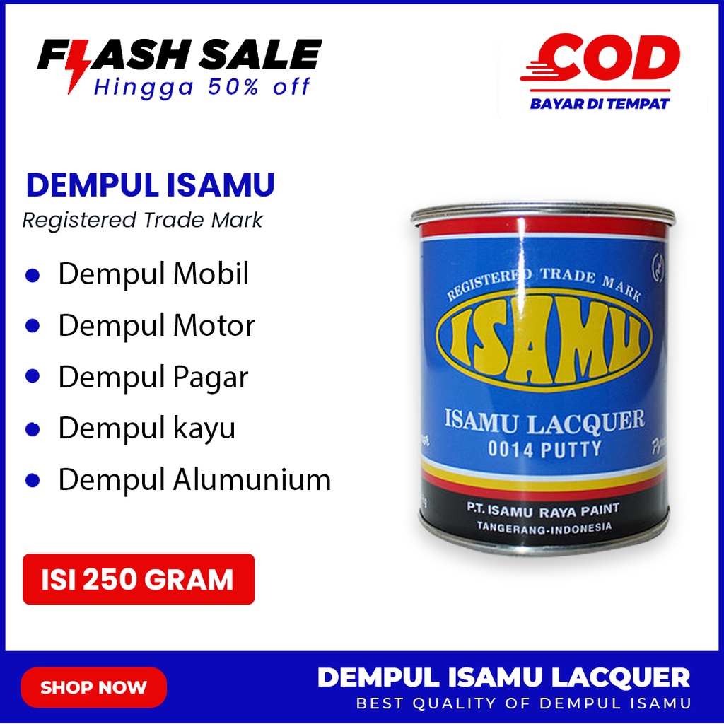 

DEMPUL BESI KAYU ISAMU 250 GRAM MOBIL MOTOR PAGAR PLASTIK DEMPUL ISAMU BESAR MOBIL MOTOR UNTUK BESI KAYU ALUMUNIUM MURAH