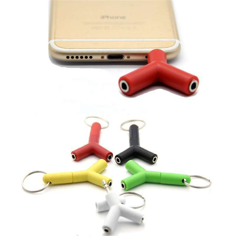 Audio Y/V Splitter 3.5mm Stereo Audio Jack 2 Way V-Splitter For Smartphone / Laptop - 2 Output Audio (Bukan untuk MIC)