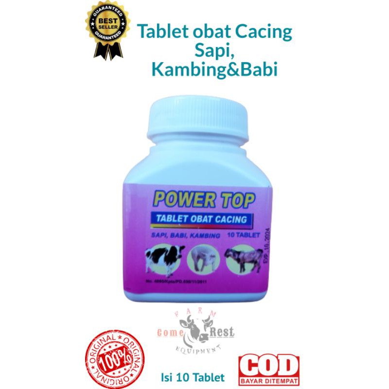 POWER TOP 10 TABLET-Obat cacing sapi, kambing, babi