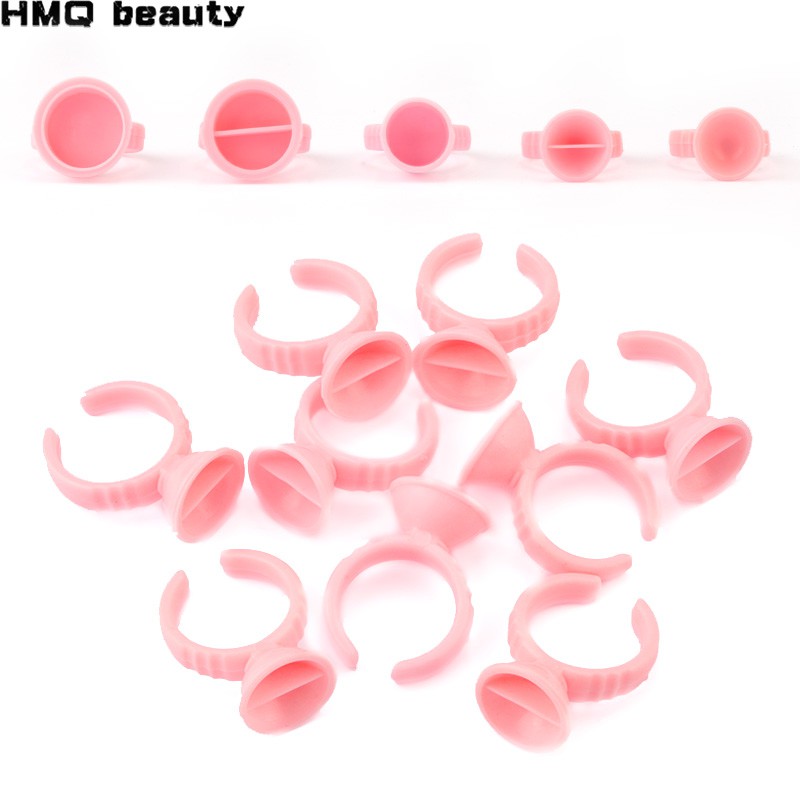 100 Pcs Cincin Holder Lem Bulu Mata Palsu Bahan Plastik
