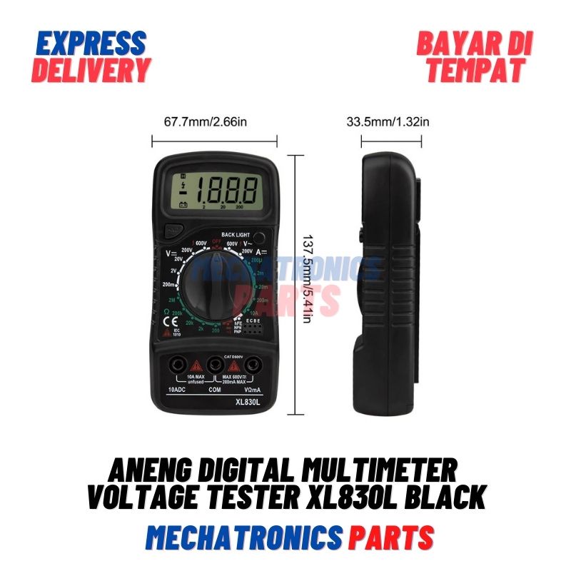 ANENG Digital Multimeter Voltage Tester XL830L Black