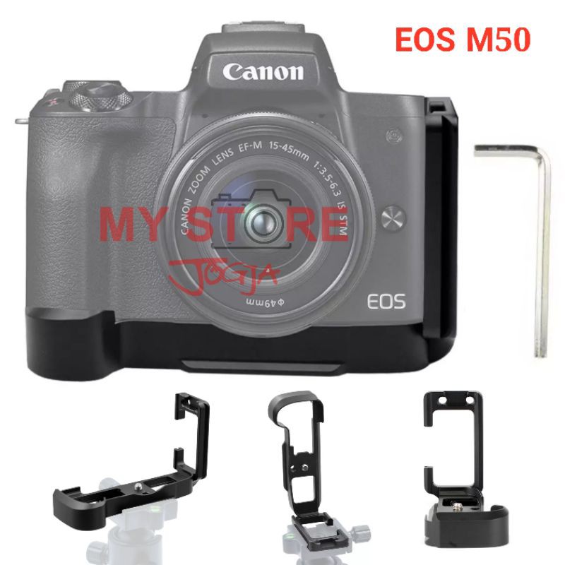 Quick Release L Plate Kamera Canon EOS M50 L-Shape Vertical QR Plat Bracke Hand Grip Vertikal EOSM50