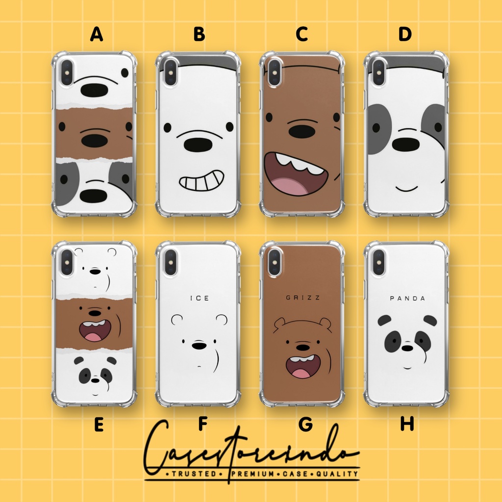 [BER2] Custom Case We Bare Bears Oppo Vivo Samsung Realme iPhone Redmi Note 4 5 6 7 8 9 10 PLUS X XR