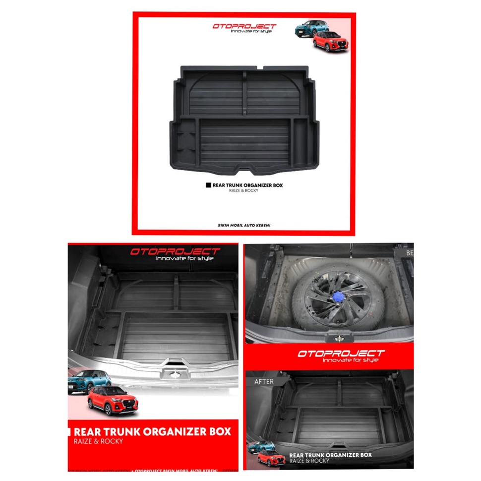 Rear Trunk Organaizer Box Bawah Mobil Toyota Raize Daihatsu Rocky 2021