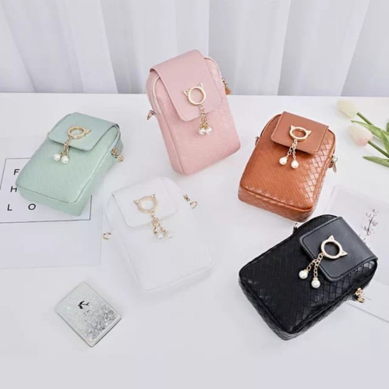 tas selempang wanita tas handphone fashion korea import real pict